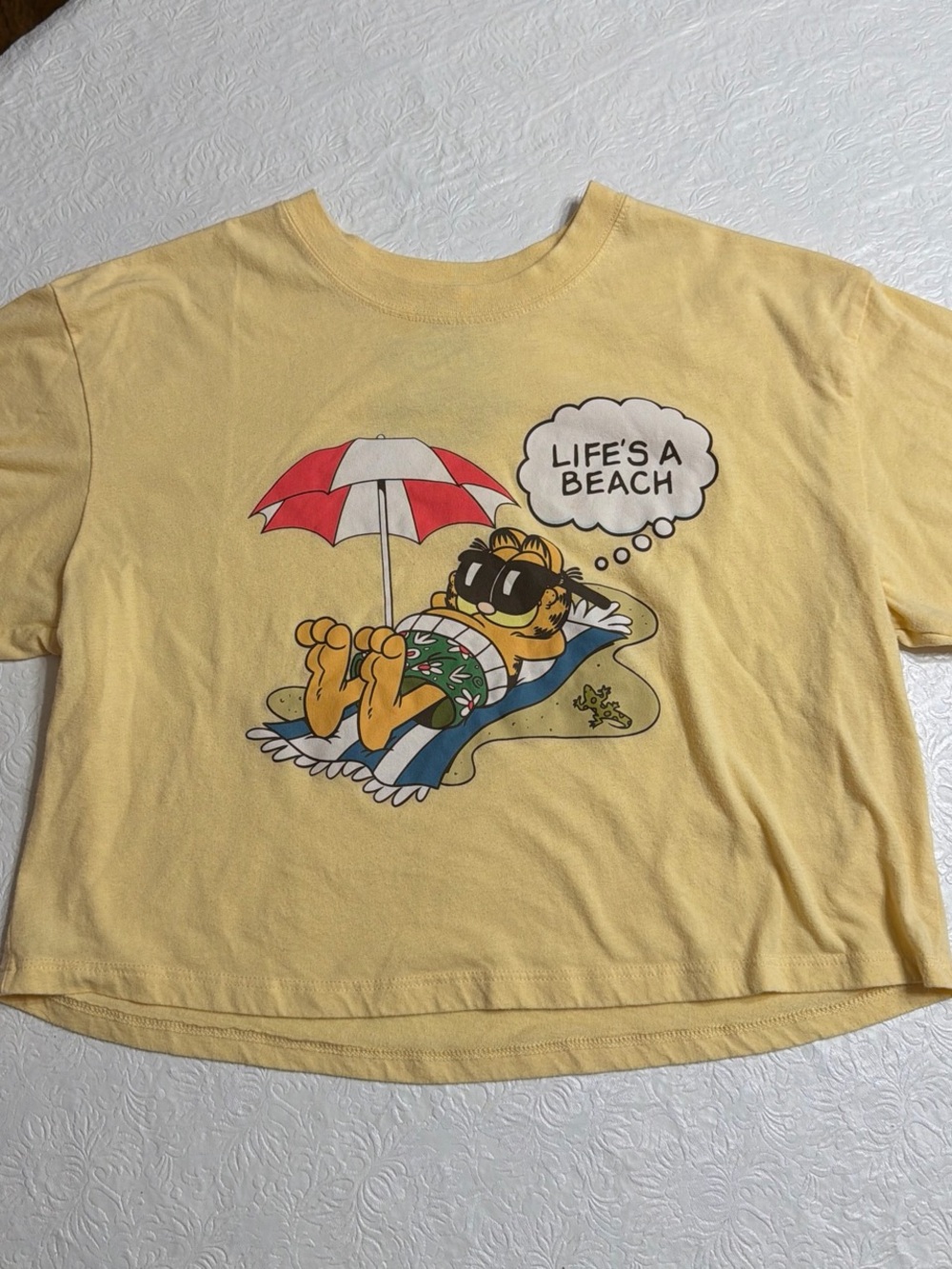 Garfield 'Life's a Beach' Yellow women’s Graphic Tee